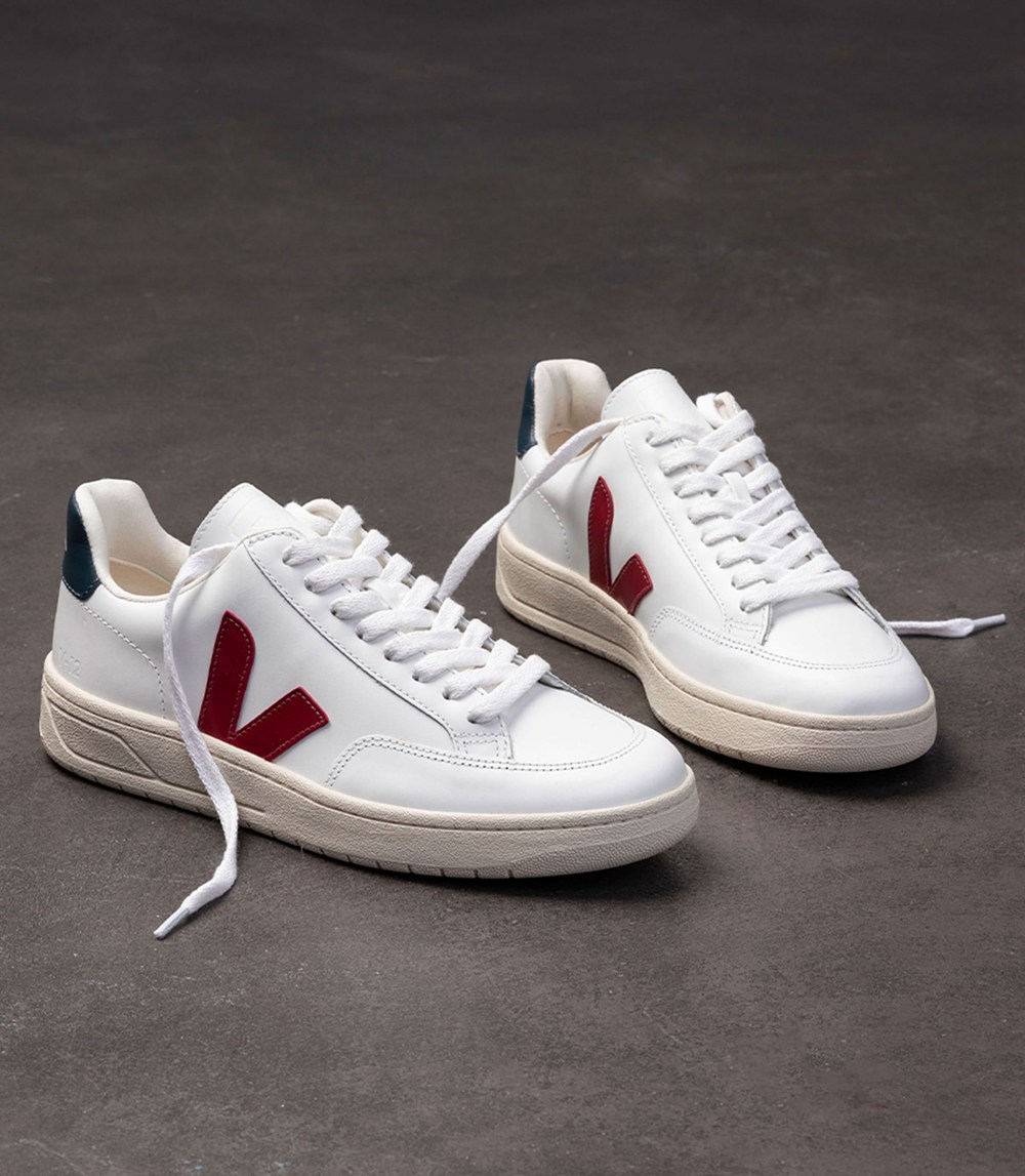 Veja Trainers Mens White - V-12 Leather - KWZO-07924